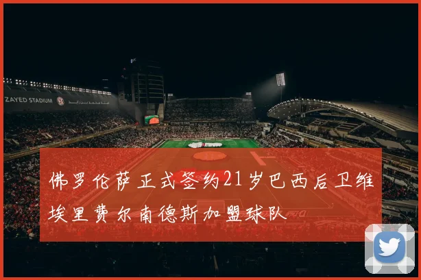 佛罗伦萨正式签约21岁巴西后卫维埃里费尔南德斯加盟球队